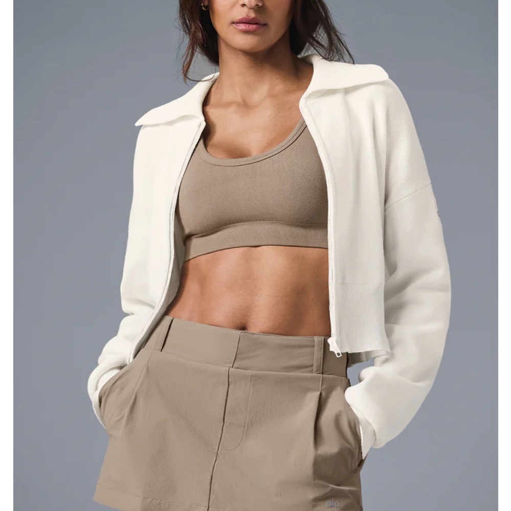 Alo Yoga Scholar Cropped Full Zipped Jacket